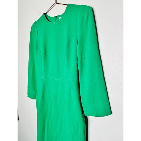 L.K. BENNETT Emerald Green Crew Neckline Everett Sheath Midi Dress Size US 2 - Picture 9 of 15